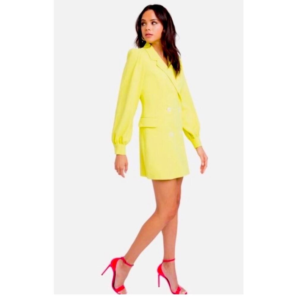 Black Halo Mellow Yellow Olympia Blazer Mini Formal Dress sz 8